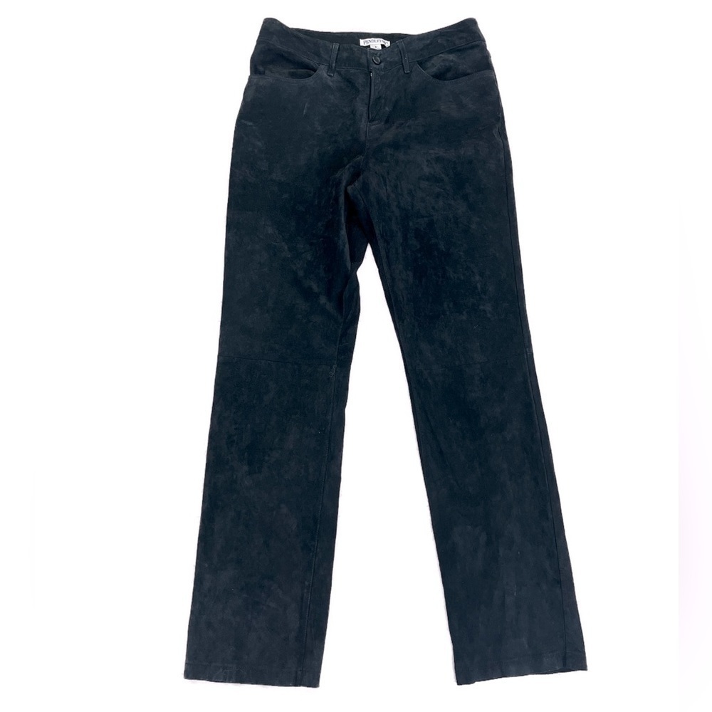 Pendleton Raw Suede Leather High Rise Lined Pants Sz 8